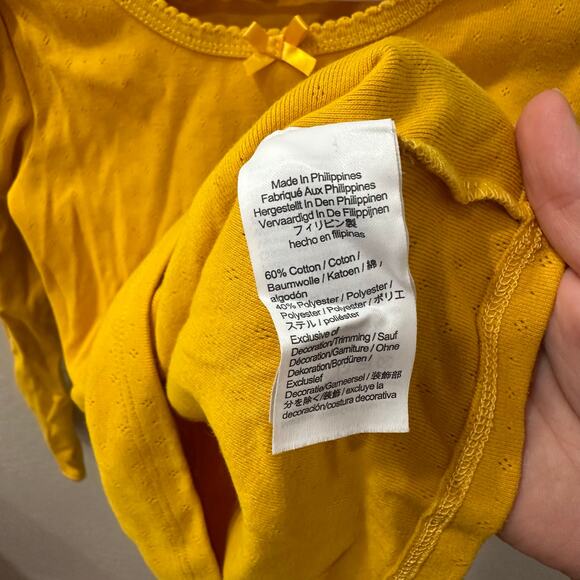 Crewcuts Mustard Yellow Pointelle Long Sleeve Shirt - Picture 6 of 6